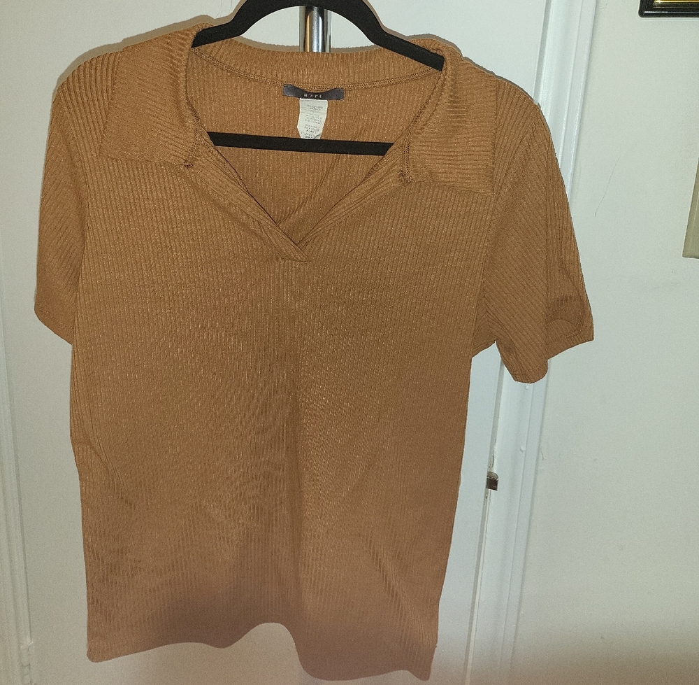 Super Comfy Casual Collared Tee (Dark Orange - Brown)